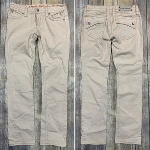 Rock Revival RR Buckle Johanna Straight Leg Jeans Women's Size 24 Cream Neutral